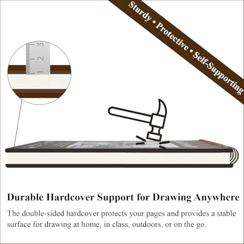 Fuxi Sketch Book 11" x 14", Large Drawing Pad Paper, 100 Sheets_68lb/100gsm - color: Brown, size: 11" x 14" (Pack of 1)