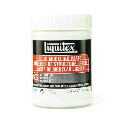 Liquitex Professional Light Modeling Paste. 237ml (8-oz) | 100% Acrylic Polymer & Marble Dust, Lightweight Putty, Builds Form & Structure; Dries to Hard, Opaque White Matte Finish - color: Light Modeling Paste, size: 8 Fl Oz (Pack of 1), style: 8-oz