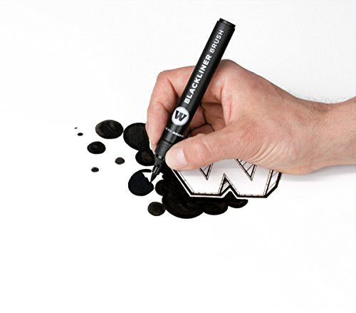 Molotow Blackliner Ink Refill, Black, Permanent Archival Ink, Quick Dry, Fade Resistant, 30ml Bottle, 1 Each (693.640) - style: Ink refill