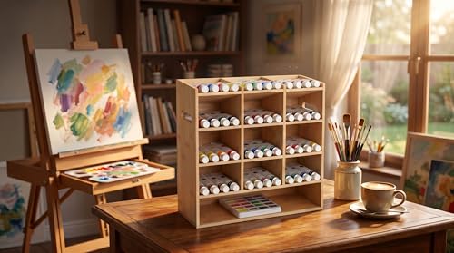 Bamboo wood marker Organizer - 150+ Capacity Marker - Additional Art Supply Storage Rack for Alcohol Markers, Pens, painting pigments, and Pencils - Art Supply Storage for Office & School