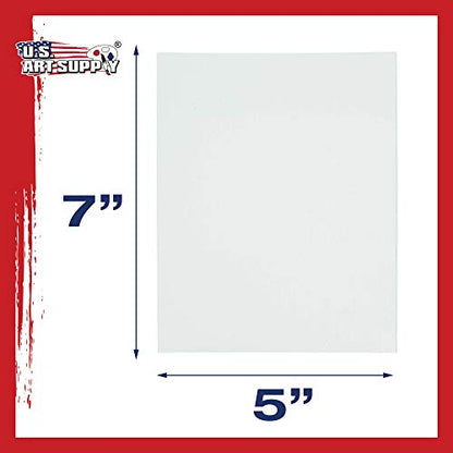 U.S. Art Supply 5 X 7 Inch Art Canvas Board Panels 12 Pack - 8 Ounce Heavyweight Cotton Acid Free Canvases for Painting Acrylics and Watercolor (1 Case of 12 Single Canvas Painting Panels) - size: 5" x 7"