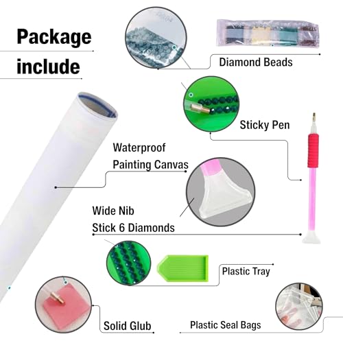 Muzagroo Art Diamond Paintings Kits for Adults 5D Round Full Drill Diamond Art Kits for Beginners Diamond Art Paintings Gem Art Kits Diamond Dots Handcrafts 30x40cm(Moon Boat) - color: Moon Boat