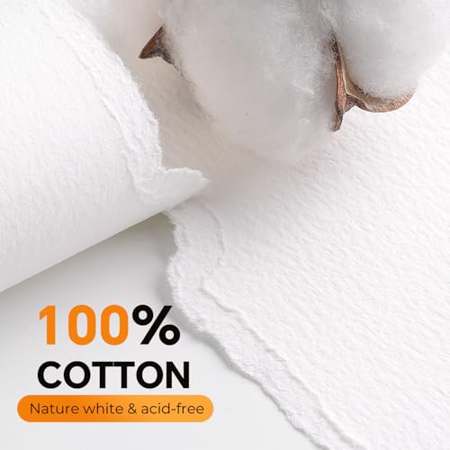 Fuumuui 11×15 Watercolor Paper Block, Textured Rough 100% Cotton Watercolor Paper, 140lb/300gsm, 20 Sheets, Acid-Free, Art Paper for Painting & Drawing, Wet, Mixed Media, Rough Grain - color: Rough, size: 11“×15”