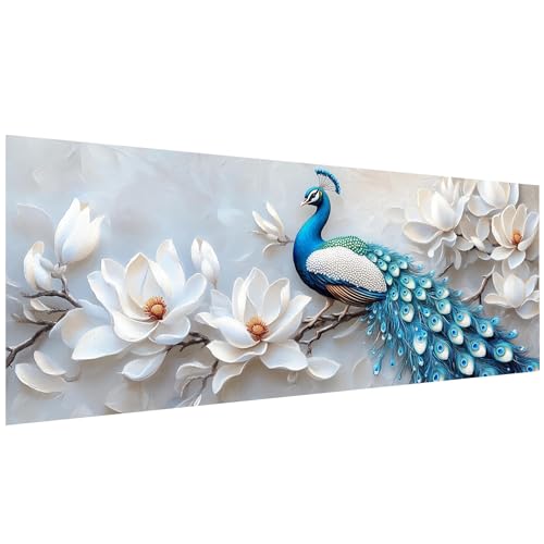 SKRYUIE 5D Large Diamond Painting Kits Peacock - DIY Diamond Art Kits for Adults Animal, Full Round Drill - Crystal Embroidery Cross Stitch - Craft for Wall & Office Decor - 12x30 inch / 30x80 cm - color: colorful-7