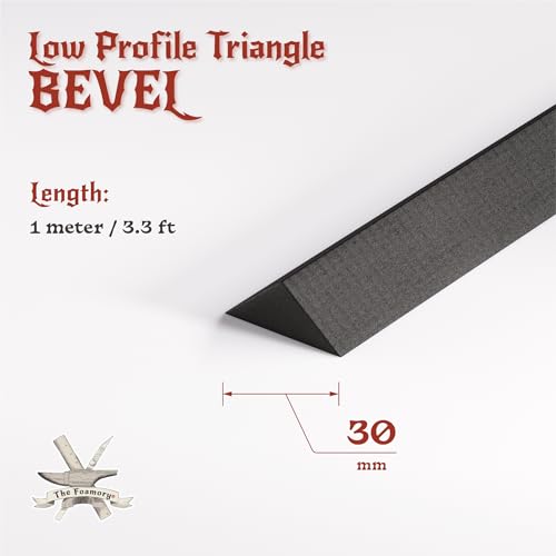 The Foamory Black EVA Foam Bevel Low Profile Triangle 30mm x 1M Long Dowel - color: 1 Pack: 1M Length - 30mm Thickness, style: Black - Triangle: Low Profile