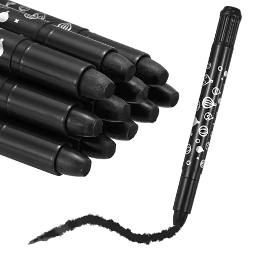 MECCANIXITY Twist Crayons, Twist Crayons Gel Watercolor Set Washable Silky Smooth for Arts Drawing DIY Craft Project Coloring Supplies Gift(Black, Pack of 11) - color: Black