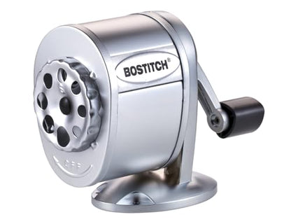 Bostitch Metal Manual Pencil Sharpener, Silver (MPS1-CH)