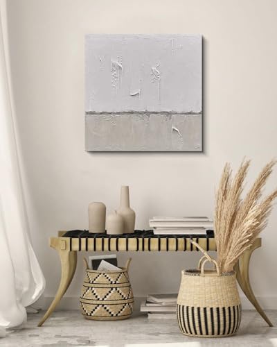 NANKAI Art minimalist style gray and white abstract oil painting - color: NKHB001