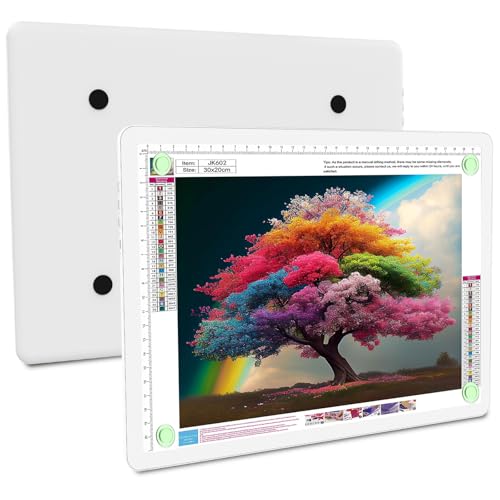 Elice Rechargeable A4 Light Pad for Diamond Painting, Magnetic LED Light Board with Physical Button, Super Bright Diamond Art Light Pad, Ultra-Thin Light Box for Tracing, Weeding Vinyl, Artists -White - color: White, size: A4 without Carry Bag