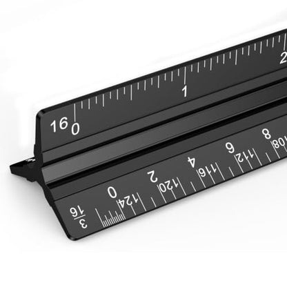 12 Inch Aluminum Architectural Scale Ruler, Aluminum Architect Ruler | Metal Ruler 12 Inch, Laser-Etched Markings, Clear Imperial Scale, Aluminum Body for Blueprints, Floor Plans and Drafting Work