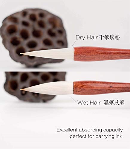 Chinese Brush, Chinese Calligraphy Brush, QingRen Couplet Brush for Font Size 12-14cm, Writing Brush 大楷对联笔 (QingRen Large 1pc) - color: 1201. QingRen M 1pc