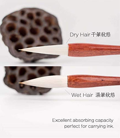 Chinese Brush, Chinese Calligraphy Brush, QingRen Couplet Brush for Font Size 12-14cm, Writing Brush 大楷对联笔 (QingRen Large 1pc) - color: 1201. QingRen M 1pc