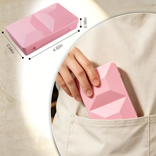 SEAMIART Empty Watercolor Palette Case with 24 Magnetic Half Pans & Lid - color: Pink, size: 4.9" x 2.9" x 1"