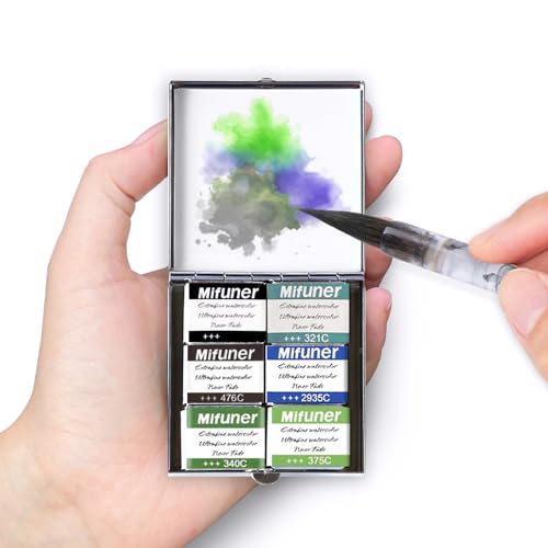 Mini Portable Handmade Artist Watercolor Paint,6 Colors Solid Watercolor - color: Solid Watercolor--mix Color 10