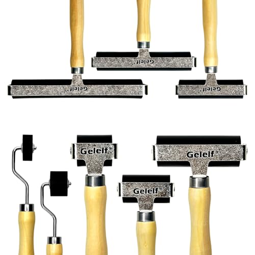 GELELF Smooth Peeling Brayer Roller - Wood Hand Roller Rollers Ink Roller Tape Roller for Gluing Taping Gel Printing Inking Block Printmaking Stamping Scrapbooks (#5: 3 Inch (8CM)) - color: #5: 3 Inch (8CM)