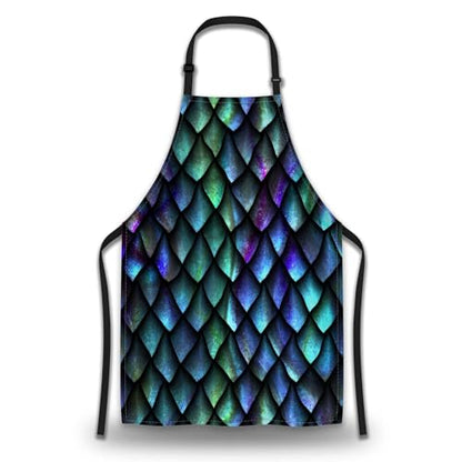 Gardening Apron for Men Dragon Scales Cute Aprons for Women for Kitchen Cooking Restaurant BBQ Painting Crafting 27” (W) x 31” (H), Waterproof Apron - color: Dragon Scales