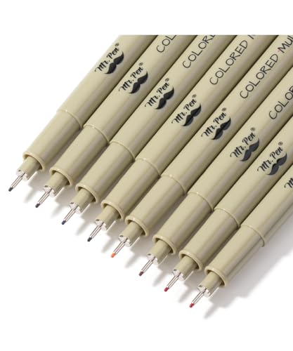Mr. Pen- 0.45mm Micro Fine Point Pens, 8 Pack, Colorful Ink, Waterproof - color: Colorful, size: 0.45mm, 8 Pack