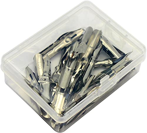 Gullor A Bunch of Nibs for Comic Dip Pen, Assorted Calligraphy Dip Pen Nibs, Various Sizes and Shapes, 33 Nibs in Box - style: 33 Pieces