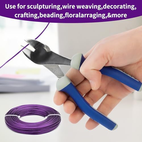 12 Gauge Aluminum Wire 100FT, 2mm Bendable Metal Anodized Aluminum Wire for Sculpting Jewelry Making Crafts Wreath Beading Floral(Purple) - color: Purple