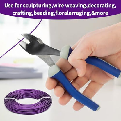 12 Gauge Aluminum Wire 100FT, 2mm Bendable Metal Anodized Aluminum Wire for Sculpting Jewelry Making Crafts Wreath Beading Floral(Purple) - color: Purple