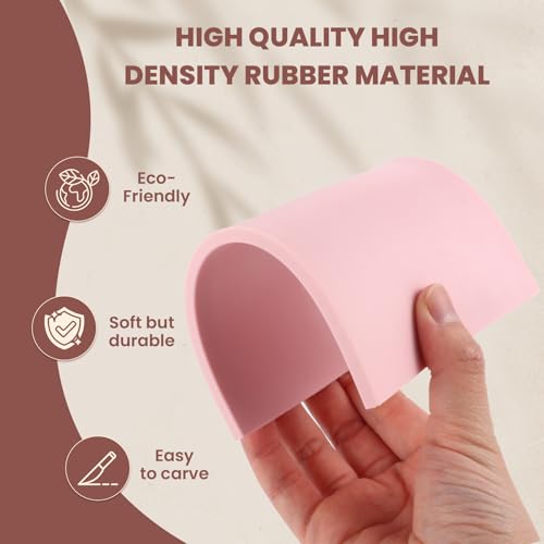 LINSIRON 4 Pcs Linoleum Blocks for Printmaking Supplies, 4"x6" Pink Rubber - size: 4"x6" 4Pack