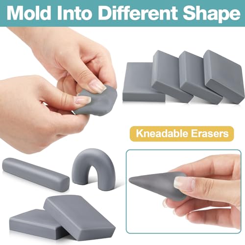 Chivertion 60 Pack Kneaded Eraser Bulk Kneadable Erasers for Artists, Drawing, Art Gum, Charcoal Pencils, Sketching Supplies