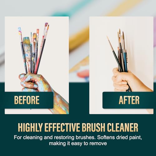 Paint Brush Cleaner and Reconditioner Perfect Acrylic, Watercolor, Spray Paint and Oil Brush Cleaner Biodegradable, Non-Flammable Washable Sustainable Cleaning Solution (8 Fl Oz) - size: 8 Fl Oz (Pack of 1)