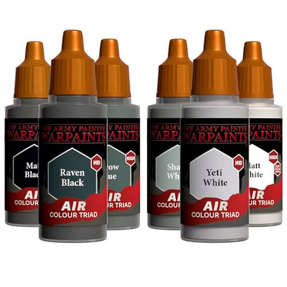 The Army Painter, Airbrush Primary Bundle Greyscale, 2 Triads x 6 x 18 ml - color: Greyscale