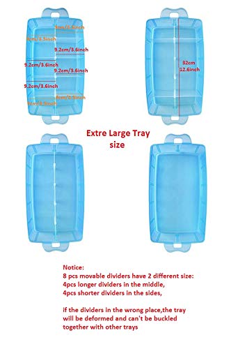 Kamay's Extra Large 3 Tier Stackable Adjustable Compartment Slot Bead Craft Jewellery Tool Storage Organiser Snap-lock Tray Container, with 30 Compartments, Container Box, Blue - style: Extra Large 3 Tier 30 Compartments Blue