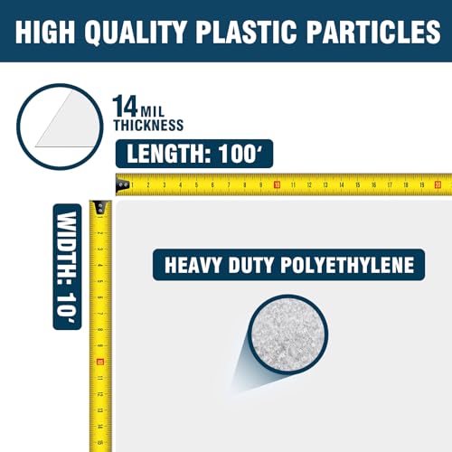 Crawl Space Vapor Barrier, 14 Mil 10x100' Black/White Panda Film | Heavy Duty Plastic Sheeting & Drop Cloth Covering for Crawlspace Encapsulation – Suitable for Commercial and Residential Use - size: 14mil 10'x100'