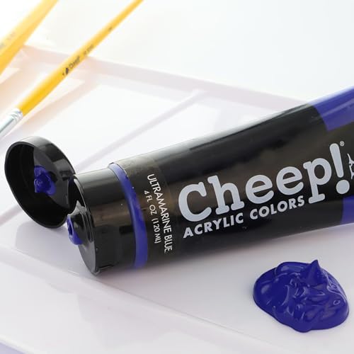 Cheep! Acrylic Paints, 4 oz. Tube - Ultramarine Blue, Perfect for Artists - Quality Acrylic Paint Heavy Body Paint Artist and Student - color: Ultramarine Blue