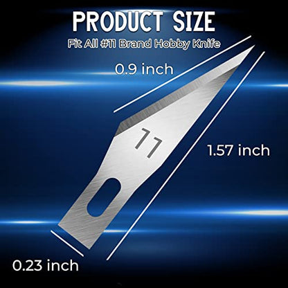 JETMORE 100 Pack Exacto Knife Blades, Hobby Knife Blades for Carving & DIY | Sharp SK5 edges come in a storage case, craft knife blades suit paper, vinyl and stencils, while hobby blades handle details - size: #11