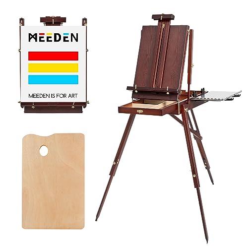 MEEDEN French Easel, Plein Air Easel, Art Easels for Painting Adult, Travel Easels,Portable Artist Easle for Outdoor Painting, Sketching, Display