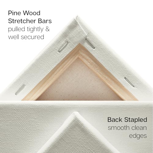 KINGART 851-6 Stretched White Canvas for Painting, 18 x 48 Inch, Pack of 6 | 100% Cotton Canvas, Triple Primed Acid-Free Gesso, Ready to Paint, Back-Stapled, Pine Bars - size: 18 x 48 Inch