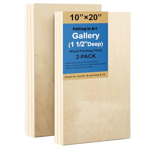 Falling in Art 2 Pack 10x20'' Unfinished Gallery Birch Wood Canvas Panels - size: 10*20 2 Pack