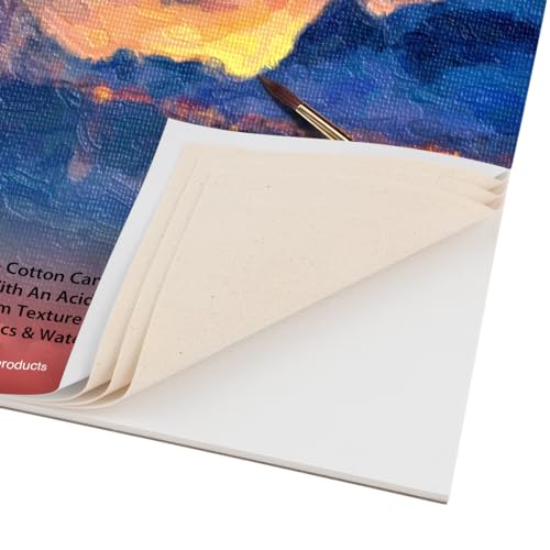 Paramount Universal Primed Premium Cotton Canvas Pads - 2 Pack - 9" x 12" - Universal Double Primed Cotton Canvas Pads for Drawing, Painting, Travel, & More - size: 9" x 12"