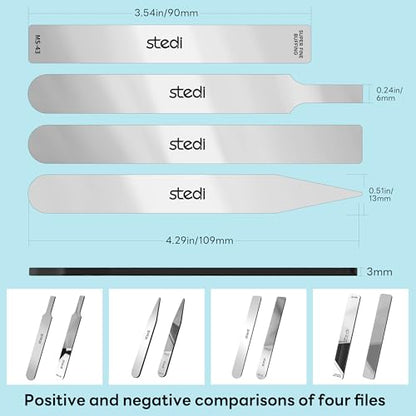 stedi Hobby Model Polishing Tools 4 PCS, Ultimate Precision Files | #10000 Grit Glass Mirror Grinding Tools for Plastic Gundam Models, Wood, Resin-base parts. - style: 4 PCS #10000 Grit Glass Files