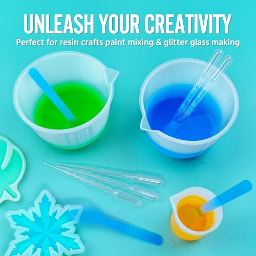 Silicone Resin Mixing Measuring Bowls 2Pcs 600ml/20oz for Resin Supplies, Thickened Reusable Silicone Bowl Cups for Epoxy Mixing, with Stir Sticks, Jewelry Making - size: 2*600ml (Transparent Marks)