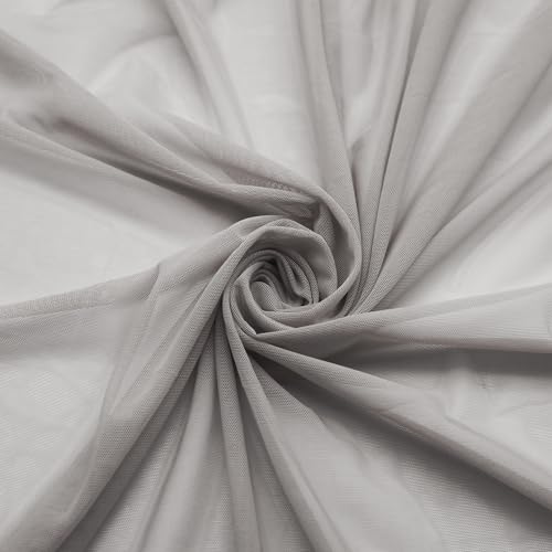 Power Mesh Fabric Superfine 4-Way Stretch Net 5 Yards Long 60" Wide (Gray) - color: Gray, size: 5 Yards