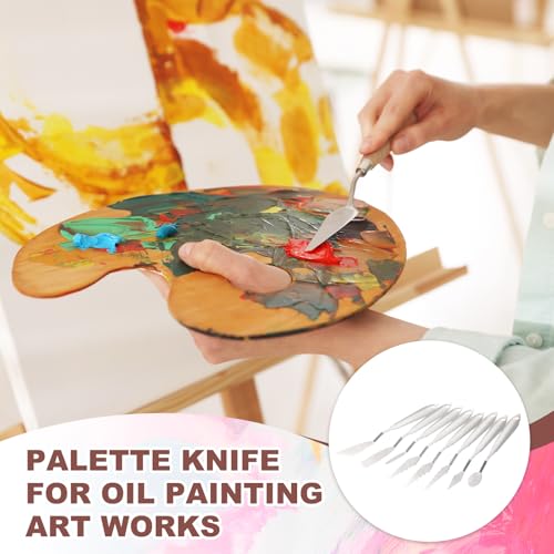 MECCANIXITY 2pcs HM#4 Palette Knives 19mm Width Stainless Steel Spatula Painting Pallet Knife with Stainless Steel Handle for Oil Painting Acrylic Canvas Mixing Spreading - style: HM#4 + 19mm