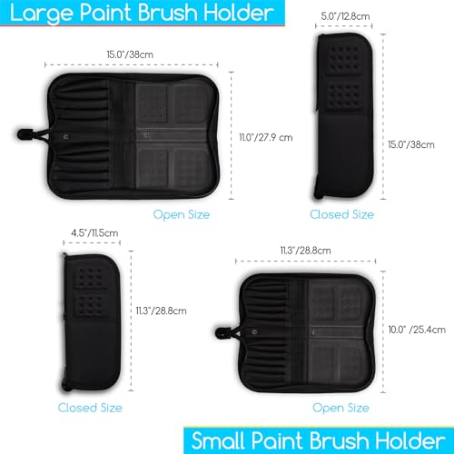 MEEDEN Paint Brush Holder, 11.5 X 10 Inch Zippered Painting Brush Case, Organization and Storage Bag for Artist Paint Brush (Brushes NOT Included) - size: 11.5 X 10 Inch