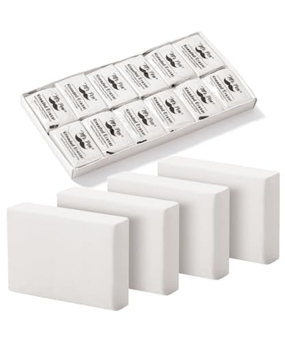 Mr. Pen- Kneaded Eraser, 12 Pack, White Kneaded Erasers for Artists
