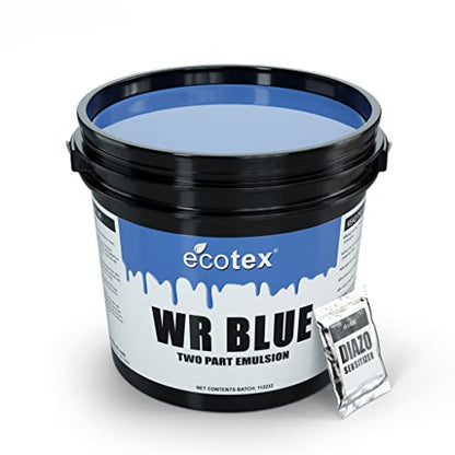 Ecotex® WR Blue Water Resistant Emulsion - Screen Printing Emulsion, 1 Pt | Diazo Included, Highly Water Resistant And Durable - Compatible With Water Based Screen Printing Ink, Made In The USA - Pt - size: 16 fl oz