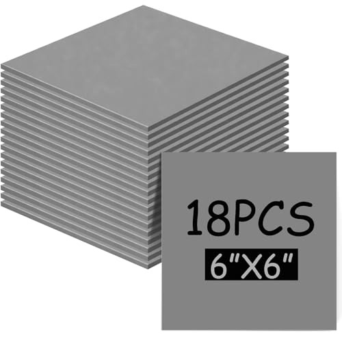 MotiMind 18 Pcs Linoleum Blocks for Printmaking 6 x 6 Inch Rubber Carving Block Soft Gray Linocut Block for DIY Crafting Projects Scrapbook Painting Stamp Making - size: 6 x 6 Inch
