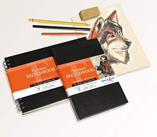 Stillman & Birn Gamma Series Wirebound Sketchbook, 9" x 12", 150 gsm (Heavyweight), Ivory Paper, Medium Grain Surface - size: 9" x 12" 150 gsm (Heavyweight)