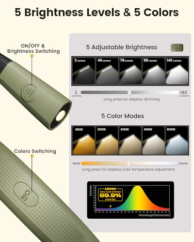 Glocusent Bendable Neck Light, 100 Hours Reading Light for Book Lover Gifts - color: Green