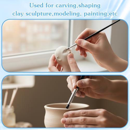 10PCS Silicone Clay Tools,Durable Silicone Sculpting Tools | Flexible Clay Carving Tool,Smooth Surface Silicones Clays Sculpting Tool,for Pottery Artwork Shaping Carving DIY,Black