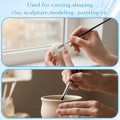 10PCS Silicone Clay Tools,Durable Silicone Sculpting Tools | Flexible Clay Carving Tool,Smooth Surface Silicones Clays Sculpting Tool,for Pottery Artwork Shaping Carving DIY,Black