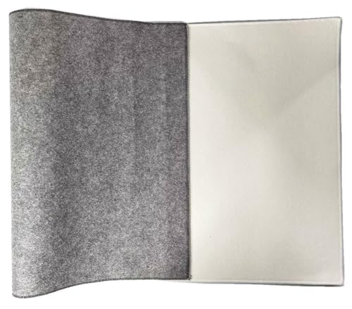 Easyou Calligraphy and Painting Mat Desk Pad Felt Reversible 50% Wool Mat Grey&White 40cmx80cm/15.8" x31.6 Thick Double Side - color: Reversible Grey&white 40cmx80cm/15.8"x31.6"