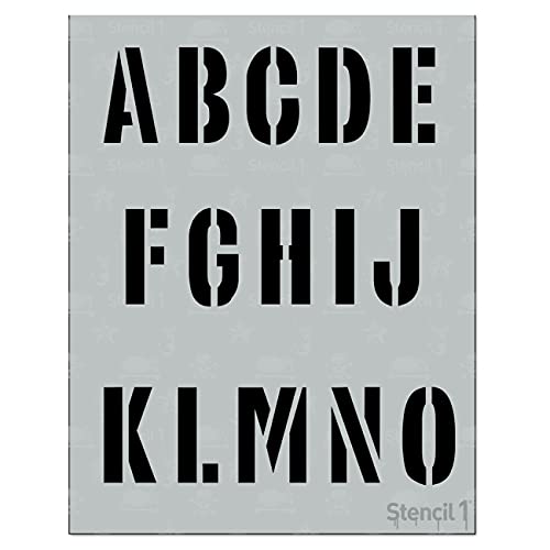 Stencil1 Industrial Font Stencil 1" Alphabet Letters Painting Art Craft - style: 1" Letters